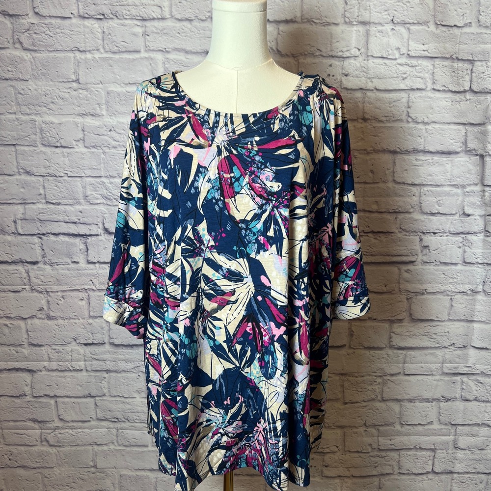 Dear Scarlett Women's 3X Floral Top Stretch Knit | Chiccore Casualcore